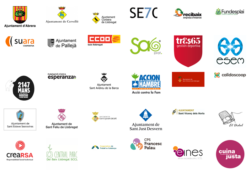 Logos d'entitats col·laboradores de l'Ateneu Cooperatiu del Baix Llobregat